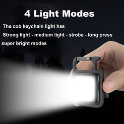 COB Keychain Light USB Charging Emergency Lamps Strong Magnetic Repair Work Outdoor Camping Light