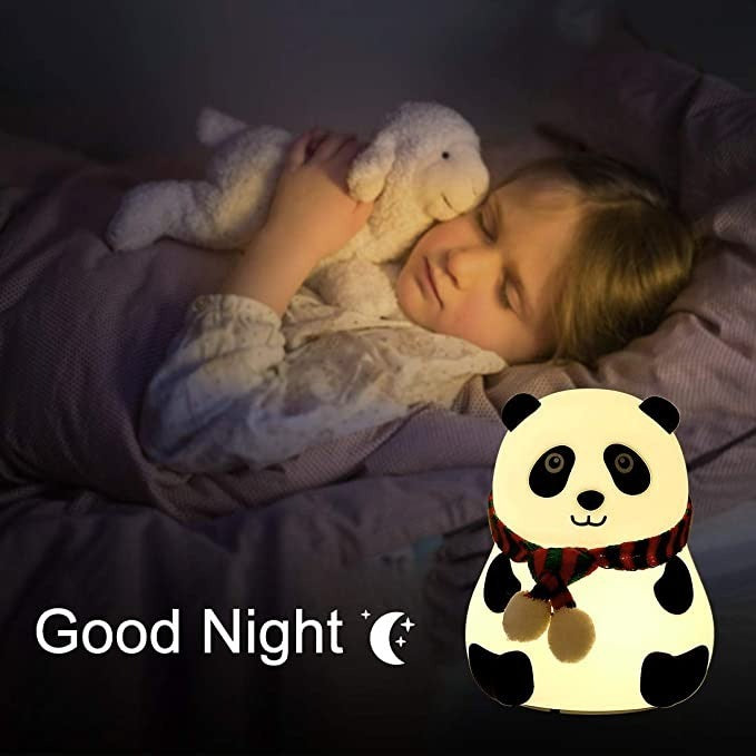 Baby Bedroom Lamps Cartoon Panda Night Light Soft Silicone Cute Children Sleep Light Kids Night Light