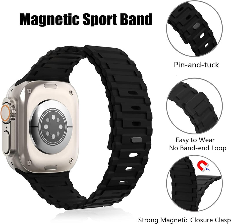 Shoponx Magnetic Silicone Sports Bands Compatible With Smartwatch