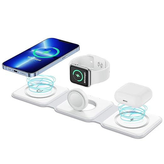 3 in 1 Magnetic Foldable MagSafe Compatible Wireless Charger