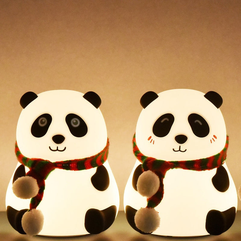 Baby Bedroom Lamps Cartoon Panda Night Light Soft Silicone Cute Children Sleep Light Kids Night Light