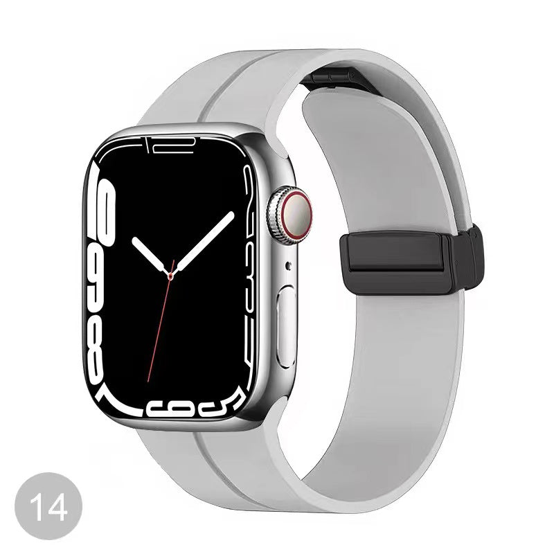 Shoponx Magnetic D-Buckle Silicone Strap Compatible For Smartwatch