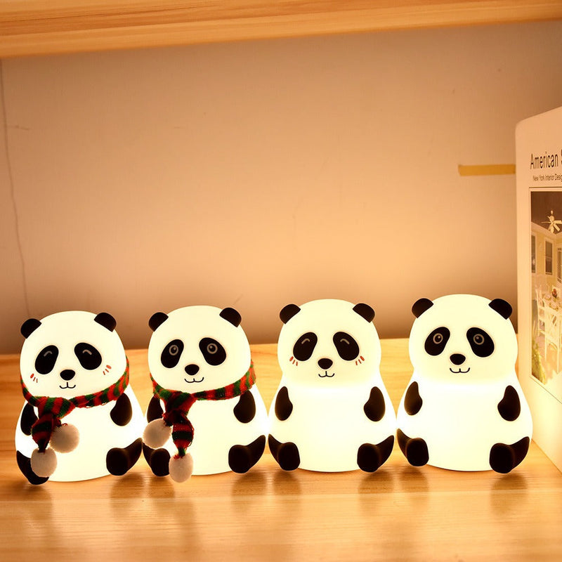 Baby Bedroom Lamps Cartoon Panda Night Light Soft Silicone Cute Children Sleep Light Kids Night Light