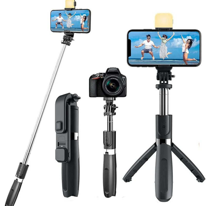 4 in 1 Extendable Selfie Stick 360 Rotation Tripod Stand Tripod