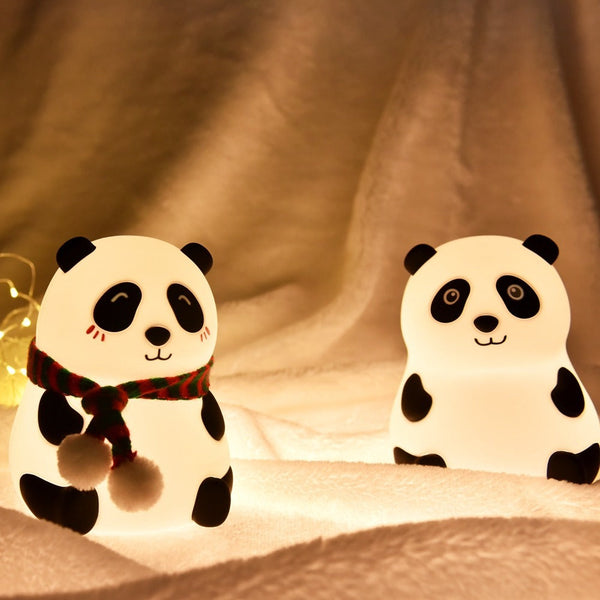 Baby Bedroom Lamps Cartoon Panda Night Light Soft Silicone Cute Children Sleep Light Kids Night Light