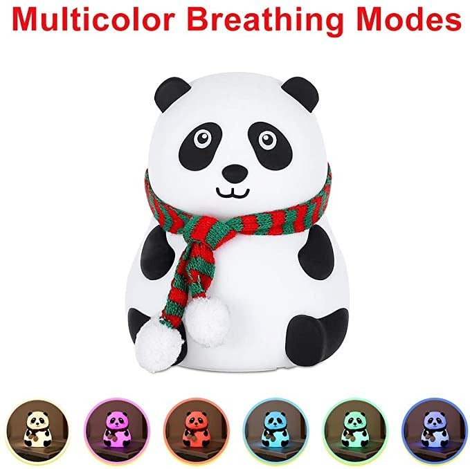 Baby Bedroom Lamps Cartoon Panda Night Light Soft Silicone Cute Children Sleep Light Kids Night Light