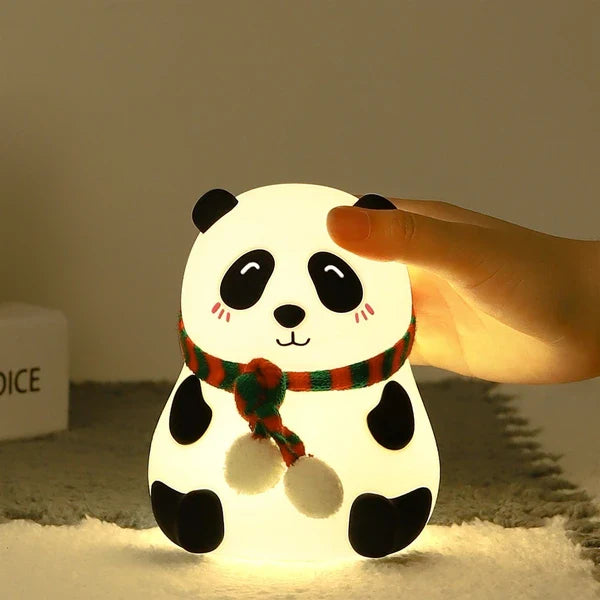 Baby Bedroom Lamps Cartoon Panda Night Light Soft Silicone Cute Children Sleep Light Kids Night Light