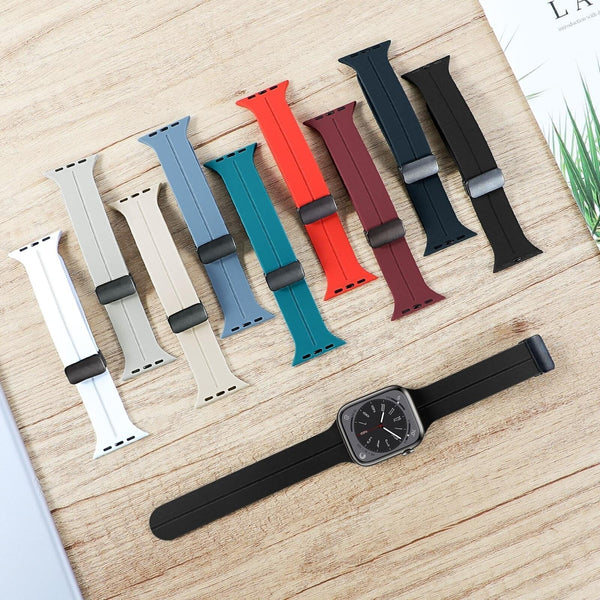 Shoponx Magnetic D-Buckle Silicone Strap Compatible For Smartwatch